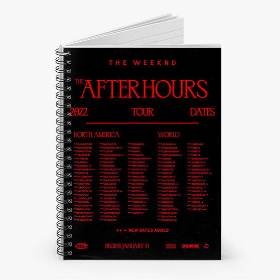 Pastele The Weeknd After Hours Tour 2022 Custom Spiral Notebook Ruled Line Front Cover Awesome Printed Book Notes School Notes Job Schedule Note 90gsm 118 Pages Metal Spiral Notebook