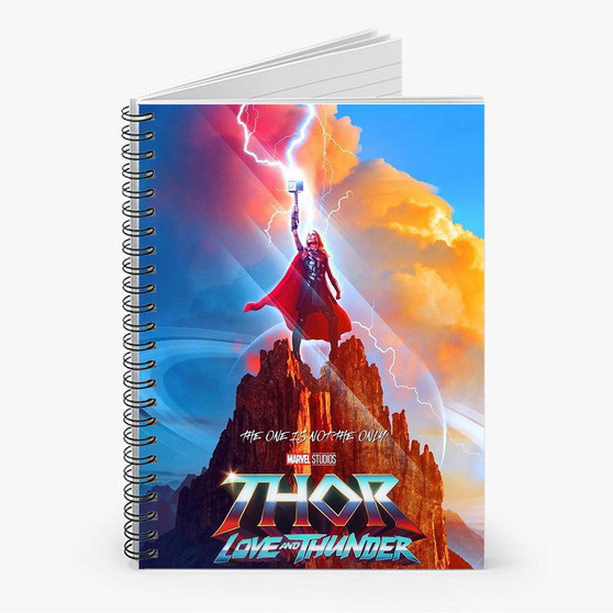 Pastele Thor Love and Thunder Jane Foster Custom Spiral Notebook Ruled Line Front Cover Awesome Printed Book Notes School Notes Job Schedule Note 90gsm 118 Pages Metal Spiral Notebook