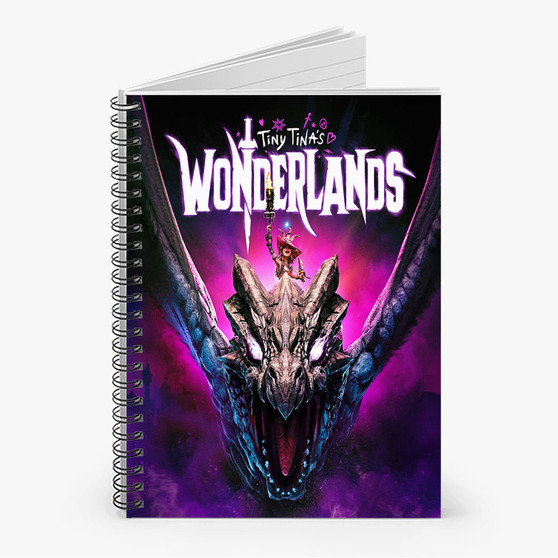 Pastele Tiny Tina s Wonderlands Custom Spiral Notebook Ruled Line Front Cover Awesome Printed Book Notes School Notes Job Schedule Note 90gsm 118 Pages Metal Spiral Notebook