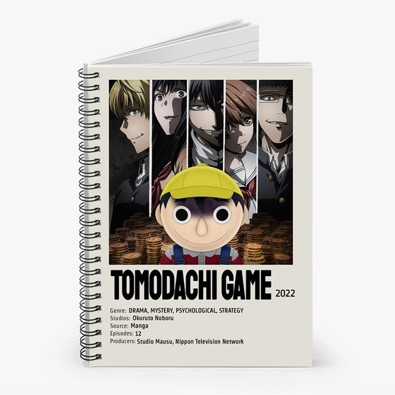 Pastele Tomodachi Game 2 Custom Spiral Notebook Ruled Line Front Cover Awesome Printed Book Notes School Notes Job Schedule Note 90gsm 118 Pages Metal Spiral Notebook