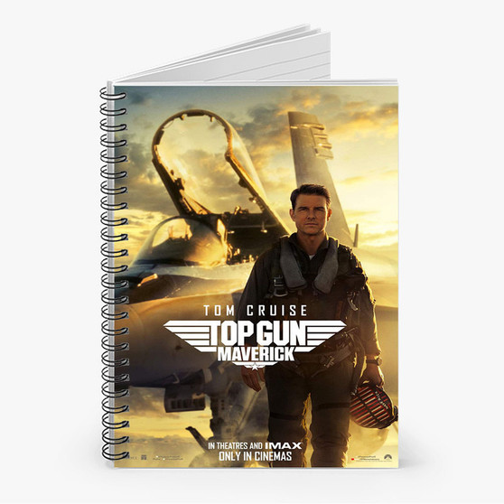 Pastele Top Gun Maverick Custom Spiral Notebook Ruled Line Front Cover Awesome Printed Book Notes School Notes Job Schedule Note 90gsm 118 Pages Metal Spiral Notebook