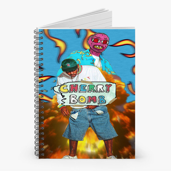 Pastele Tyler The Creator Cherry Bomb Custom Spiral Notebook Ruled Line Front Cover Awesome Printed Book Notes School Notes Job Schedule Note 90gsm 118 Pages Metal Spiral Notebook