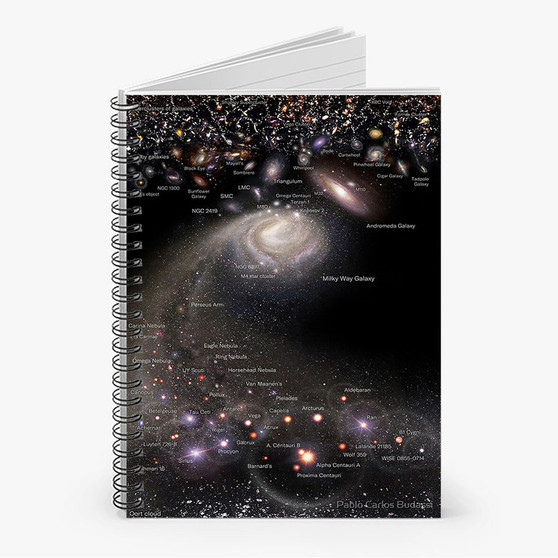 Pastele Vertical Map Of The Universe Custom Spiral Notebook Ruled Line Front Cover Awesome Printed Book Notes School Notes Job Schedule Note 90gsm 118 Pages Metal Spiral Notebook