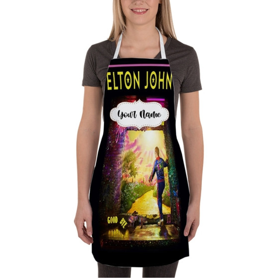 Pastele Elton John Farewell 2023 Tour jpeg Custom Personalized Name Kitchen Apron Awesome With Adjustable Strap and Big Pockets For Cooking Baking Cafe Coffee Barista Cheff Bartender