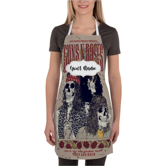 Pastele Guns N Roses Park Hayarkon Tel Aviv jpeg Custom Personalized Name Kitchen Apron Awesome With Adjustable Strap and Big Pockets For Cooking Baking Cafe Coffee Barista Cheff Bartender