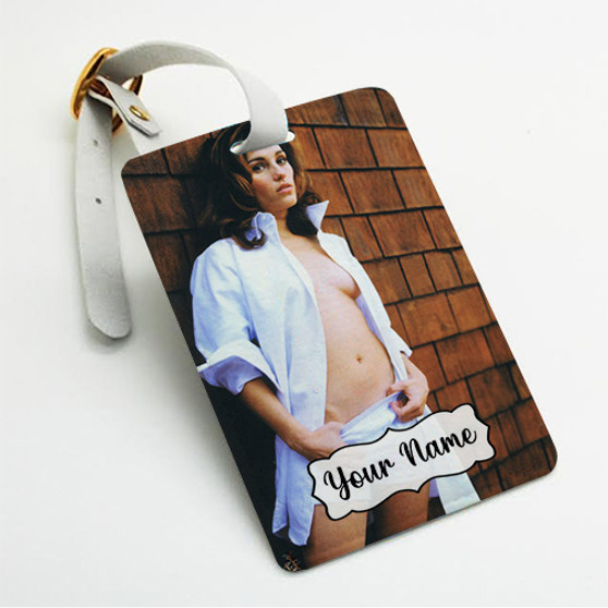 Pastele Amy Jo Johnson jpeg Custom Luggage Tags Personalized Name PU Leather Luggage Tag With Strap Awesome Baggage Hanging Suitcase Bag Tags Name ID Labels Travel Bag Accessories