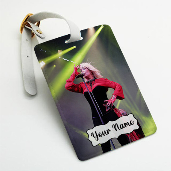 Pastele Kim Wilde Custom Luggage Tags Personalized Name PU Leather Luggage Tag With Strap Awesome Baggage Hanging Suitcase Bag Tags Name ID Labels Travel Bag Accessories