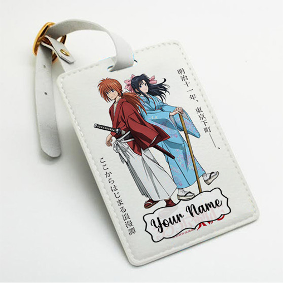 Pastele Ruroni Kenshin Remake 2023 Custom Luggage Tags Personalized Name PU Leather Luggage Tag With Strap Awesome Baggage Hanging Suitcase Bag Tags Name ID Labels Travel Bag Accessories