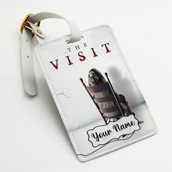 Pastele The Visit Movie 2 Custom Luggage Tags Personalized Name PU Leather Luggage Tag With Strap Awesome Baggage Hanging Suitcase Bag Tags Name ID Labels Travel Bag Accessories