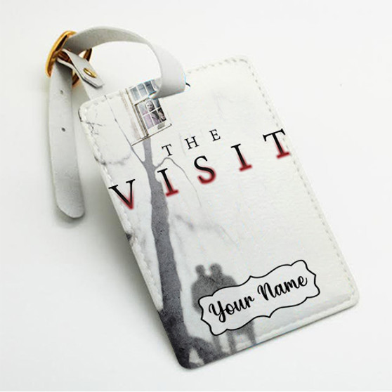 Pastele The Visit Movie 4 Custom Luggage Tags Personalized Name PU Leather Luggage Tag With Strap Awesome Baggage Hanging Suitcase Bag Tags Name ID Labels Travel Bag Accessories