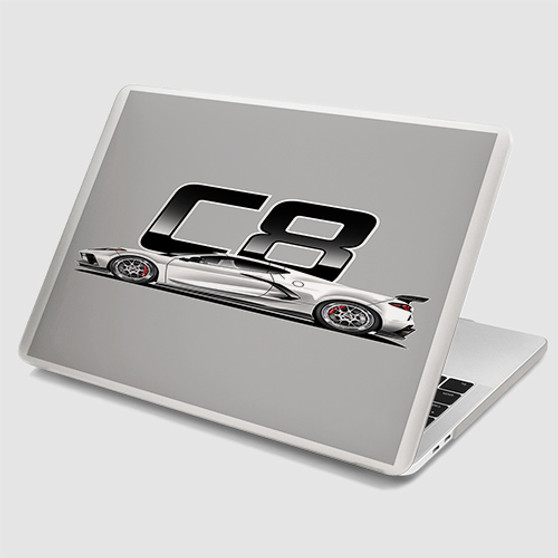 Pastele Corvette C8 White MacBook Case Custom Personalized Smart Protective Cover Awesome for MacBook MacBook Pro MacBook Pro Touch MacBook Pro Retina MacBook Air Cases Cover