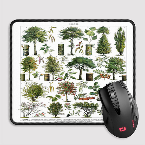 Pastele Adolphe Millot Arbres Custom Mouse Pad Awesome Personalized Printed Computer Mouse Pad Desk Mat PC Computer Laptop Game keyboard Pad Premium Non Slip Rectangle Gaming Mouse Pad