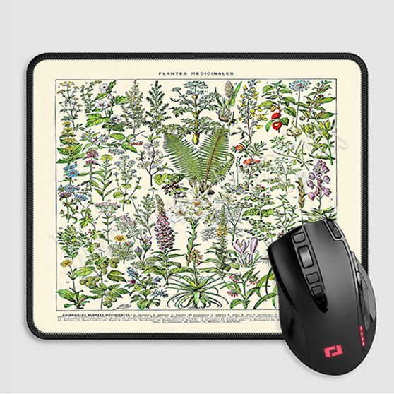 Pastele Adolphe Millot Plantes Medicinales Custom Mouse Pad Awesome Personalized Printed Computer Mouse Pad Desk Mat PC Computer Laptop Game keyboard Pad Premium Non Slip Rectangle Gaming Mouse Pad