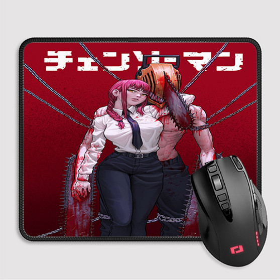 Pastele Chainsaw Man Makima Custom Mouse Pad Awesome Personalized Printed Computer Mouse Pad Desk Mat PC Computer Laptop Game keyboard Pad Premium Non Slip Rectangle Gaming Mouse Pad