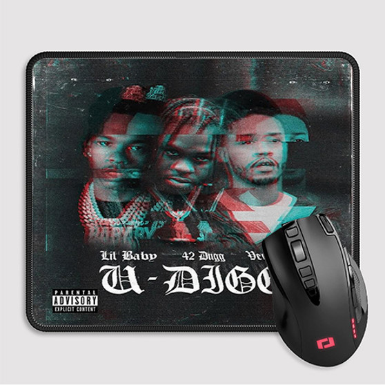 Pastele Lil Baby U Digg Custom Mouse Pad Awesome Personalized Printed Computer Mouse Pad Desk Mat PC Computer Laptop Game keyboard Pad Premium Non Slip Rectangle Gaming Mouse Pad