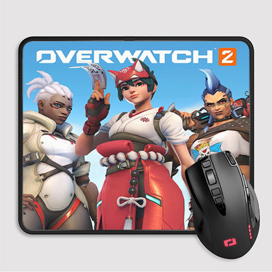 Pastele Overwatch 2 Games Custom Mouse Pad Awesome Personalized Printed Computer Mouse Pad Desk Mat PC Computer Laptop Game keyboard Pad Premium Non Slip Rectangle Gaming Mouse Pad