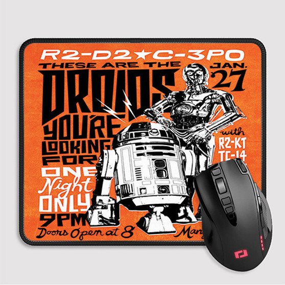 Pastele R2 D2 C3 PO Vintage Poster Custom Mouse Pad Awesome Personalized Printed Computer Mouse Pad Desk Mat PC Computer Laptop Game keyboard Pad Premium Non Slip Rectangle Gaming Mouse Pad