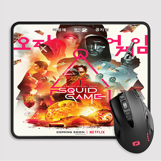 Pastele Squid Game 2 Custom Mouse Pad Awesome Personalized Printed Computer Mouse Pad Desk Mat PC Computer Laptop Game keyboard Pad Premium Non Slip Rectangle Gaming Mouse Pad