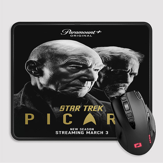 Pastele Star Trek Picard Custom Mouse Pad Awesome Personalized Printed Computer Mouse Pad Desk Mat PC Computer Laptop Game keyboard Pad Premium Non Slip Rectangle Gaming Mouse Pad