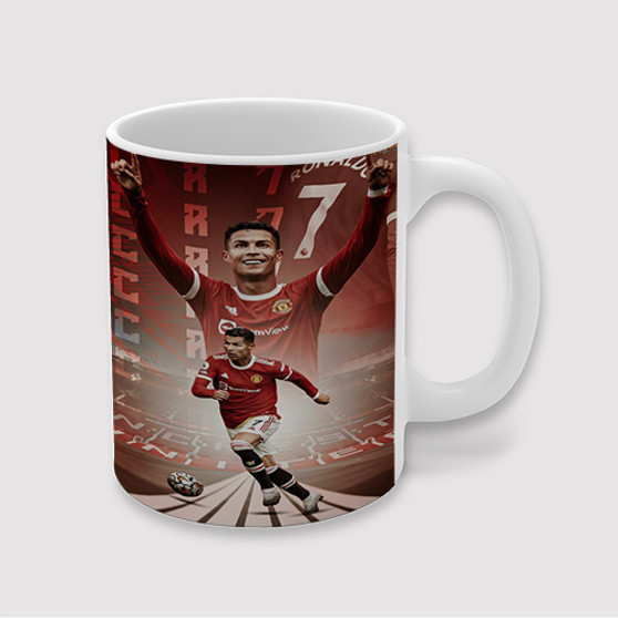 Pastele Cristiano Ronaldo Manchester United Custom Ceramic Mug Awesome Personalized Printed 11oz 15oz 20oz Ceramic Cup Coffee Tea Milk Drink Bistro Wine Travel Party White Mugs With Grip Handle