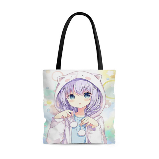 Pastele Anime Girl Kawaii Custom Personalized Tote Bag Awesome Unisex Polyester Cotton Bags AOP All Over Print Tote Bag School Work Travel Bags Fashionable Totebag