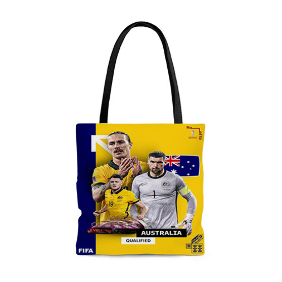 Pastele Australia World Cup 2022 Custom Personalized Tote Bag Awesome Unisex Polyester Cotton Bags AOP All Over Print Tote Bag School Work Travel Bags Fashionable Totebag