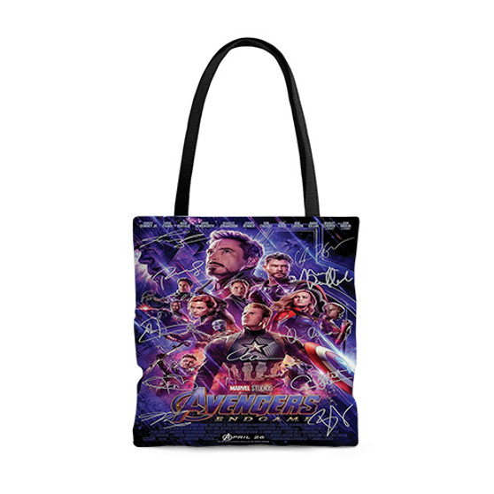Pastele Avengers Endgame Poster Signed By Cast Custom Personalized Tote Bag Awesome Unisex Polyester Cotton Bags AOP All Over Print Tote Bag School Work Travel Bags Fashionable Totebag