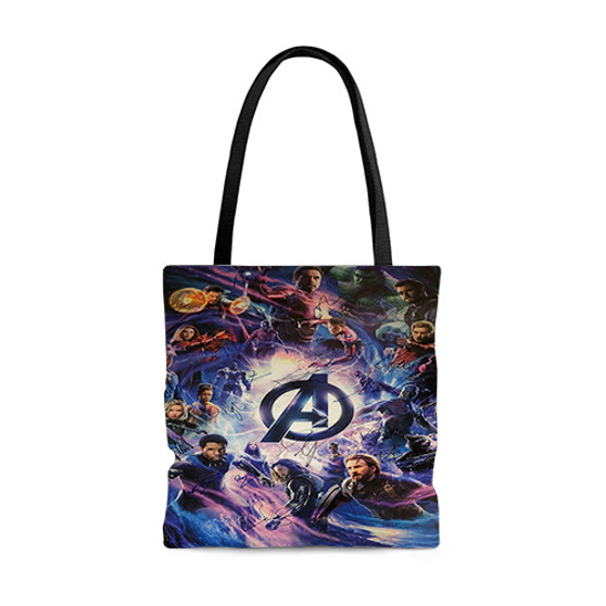 Pastele Avengers Poster Signed By Cast Custom Personalized Tote Bag Awesome Unisex Polyester Cotton Bags AOP All Over Print Tote Bag School Work Travel Bags Fashionable Totebag