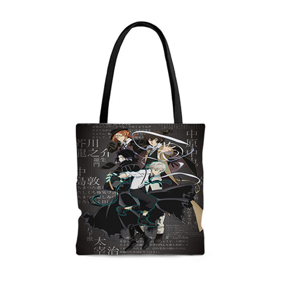 Pastele Bungou Stray Dogs 4th Season Custom Personalized Tote Bag Awesome Unisex Polyester Cotton Bags AOP All Over Print Tote Bag School Work Travel Bags Fashionable Totebag