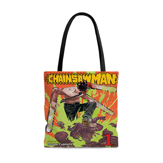 Pastele Chainsaw Man Custom Personalized Tote Bag Awesome Unisex Polyester Cotton Bags AOP All Over Print Tote Bag School Work Travel Bags Fashionable Totebag