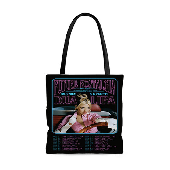 Pastele Dua Lipa Future Nostalgia Tour Custom Personalized Tote Bag Awesome Unisex Polyester Cotton Bags AOP All Over Print Tote Bag School Work Travel Bags Fashionable Totebag