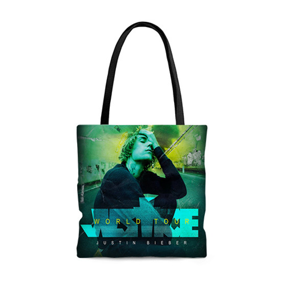 Pastele Justin Bieber 2023 World Tour Custom Personalized Tote Bag Awesome Unisex Polyester Cotton Bags AOP All Over Print Tote Bag School Work Travel Bags Fashionable Totebag