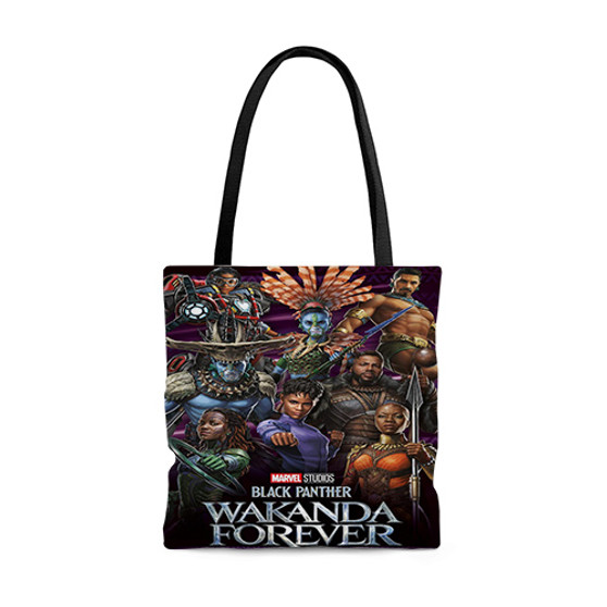 Pastele Marvel Black Panther Wakanda Forever Custom Personalized Tote Bag Awesome Unisex Polyester Cotton Bags AOP All Over Print Tote Bag School Work Travel Bags Fashionable Totebag
