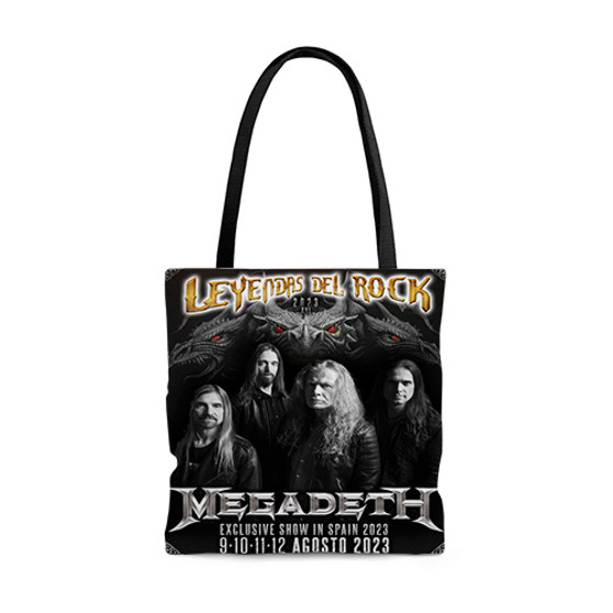 Pastele Megadeth Leyendas Del Rock 2023 Tour Custom Personalized Tote Bag Awesome Unisex Polyester Cotton Bags AOP All Over Print Tote Bag School Work Travel Bags Fashionable Totebag
