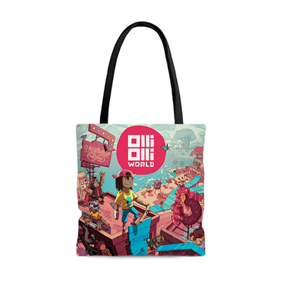 Pastele Olli Olli World Custom Personalized Tote Bag Awesome Unisex Polyester Cotton Bags AOP All Over Print Tote Bag School Work Travel Bags Fashionable Totebag