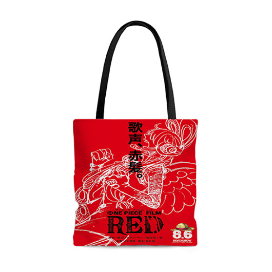 Pastele One Piece Film Red Anime Custom Personalized Tote Bag Awesome Unisex Polyester Cotton Bags AOP All Over Print Tote Bag School Work Travel Bags Fashionable Totebag