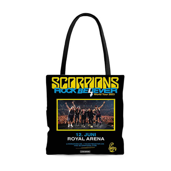 Pastele Scorpions Rock Believer World Tour 2023 Custom Personalized Tote Bag Awesome Unisex Polyester Cotton Bags AOP All Over Print Tote Bag School Work Travel Bags Fashionable Totebag