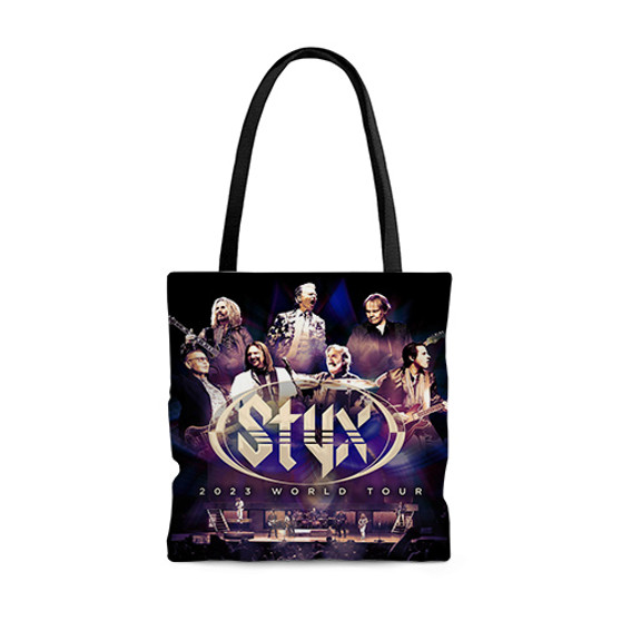 Pastele Styx 2023 World Tour Custom Personalized Tote Bag Awesome Unisex Polyester Cotton Bags AOP All Over Print Tote Bag School Work Travel Bags Fashionable Totebag