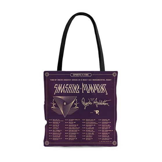 Pastele The Smashing Pumpkins Spirits on Fire Tour Custom Personalized Tote Bag Awesome Unisex Polyester Cotton Bags AOP All Over Print Tote Bag School Work Travel Bags Fashionable Totebag