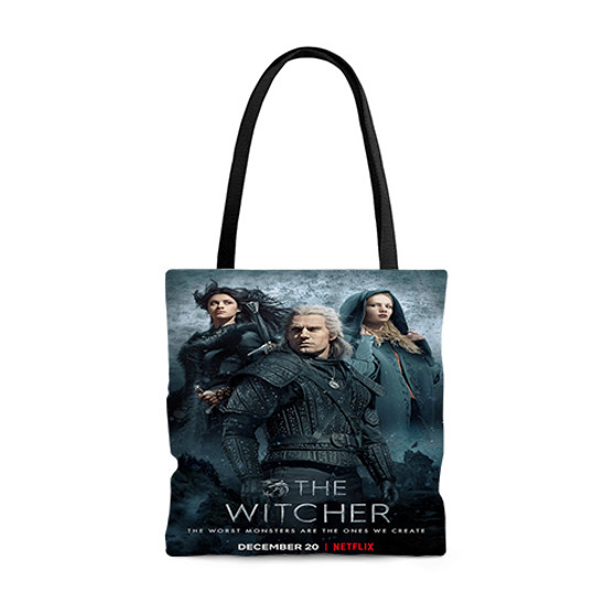 Pastele The Witcher Tv Series Custom Personalized Tote Bag Awesome Unisex Polyester Cotton Bags AOP All Over Print Tote Bag School Work Travel Bags Fashionable Totebag