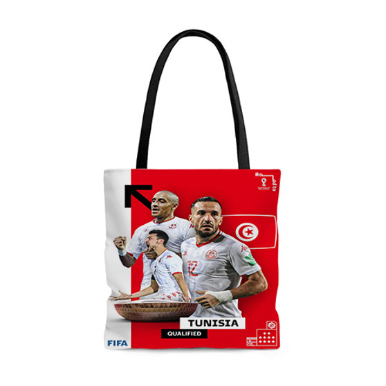 Pastele Tunisia World Cup 2022 Custom Personalized Tote Bag Awesome Unisex Polyester Cotton Bags AOP All Over Print Tote Bag School Work Travel Bags Fashionable Totebag