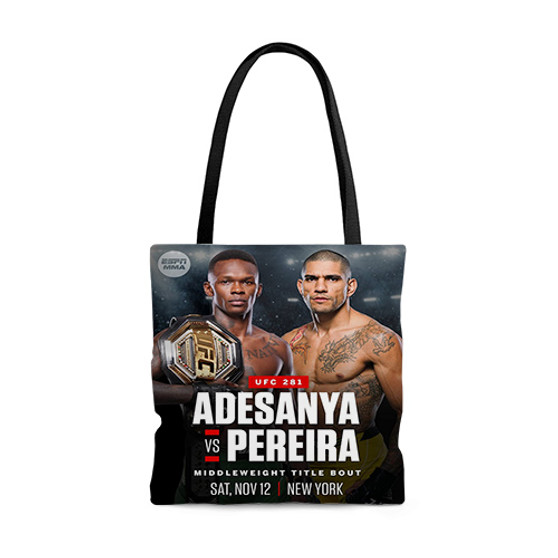Pastele UFC 281 Adesanya vs Pereira 2 Custom Personalized Tote Bag Awesome Unisex Polyester Cotton Bags AOP All Over Print Tote Bag School Work Travel Bags Fashionable Totebag