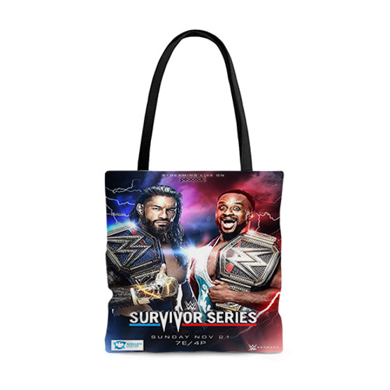 Pastele WWE Survivor Series Roman Reigns vs Big E Custom Personalized Tote Bag Awesome Unisex Polyester Cotton Bags AOP All Over Print Tote Bag School Work Travel Bags Fashionable Totebag