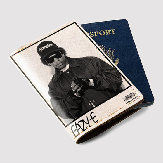 Pastele Eazy E Custom Passport Wallet Case With Credit Card Holder Awesome Personalized PU Leather Travel Trip Vacation Baggage Cover