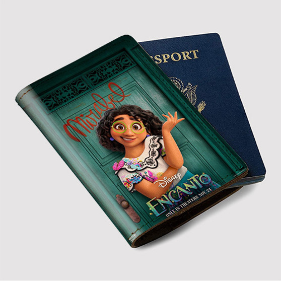 Pastele Encanto Disney Custom Passport Wallet Case With Credit Card Holder Awesome Personalized PU Leather Travel Trip Vacation Baggage Cover