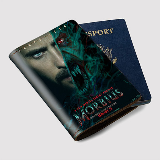 Pastele Morbius Custom Passport Wallet Case With Credit Card Holder Awesome Personalized PU Leather Travel Trip Vacation Baggage Cover