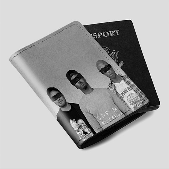 Pastele N E R D Band Custom Passport Wallet Case With Credit Card Holder Awesome Personalized PU Leather Travel Trip Vacation Baggage Cover