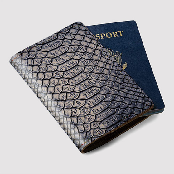 Pastele Snake Skin Custom Passport Wallet Case With Credit Card Holder Awesome Personalized PU Leather Travel Trip Vacation Baggage Cover