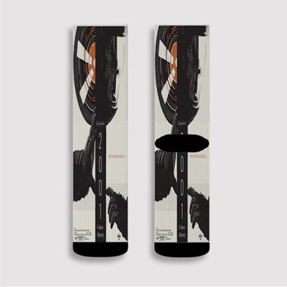 Pastele 2001 a Space Odyssey Poster Custom Socks Sublimation Awesome Printed Sports Elite Socks Polyester Cushioned Bottoms Gym Gymnastic Running Yoga School Skatebording Basketball Spandex