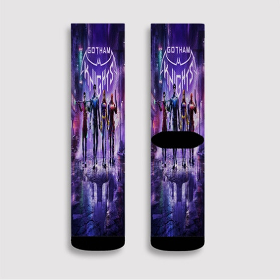 Pastele Gotham Knights Custom Socks Sublimation Awesome Printed Sports Elite Socks Polyester Cushioned Bottoms Gym Gymnastic Running Yoga School Skatebording Basketball Spandex